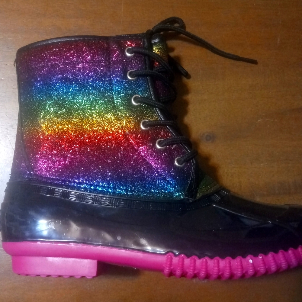 Glitter duck boots
